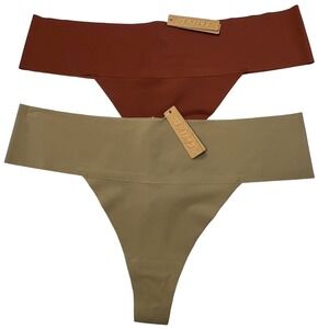 SKIMS Naked Thong Lot of 2 Desert + Saffron Womens XL